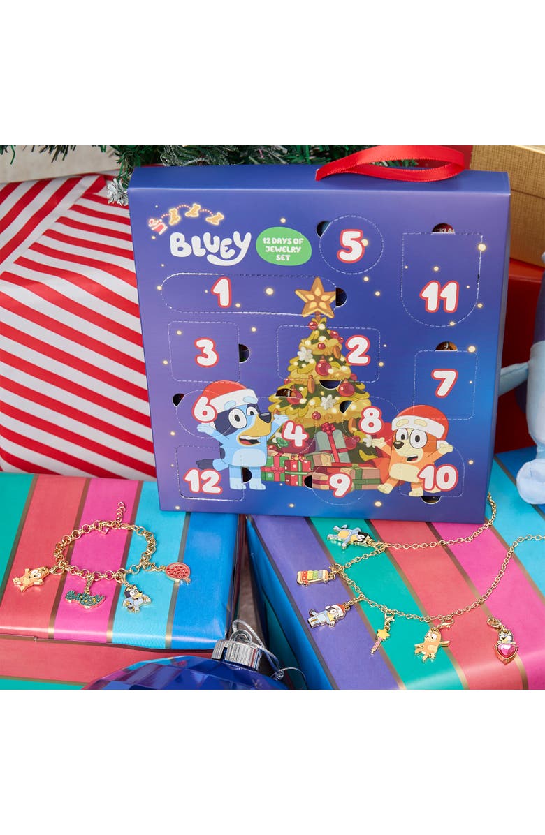 BLUEY Advent Calendar 12-Pience Jewelry Set with Necklace and Bracelet Chains, Alternate, color, Multicolor