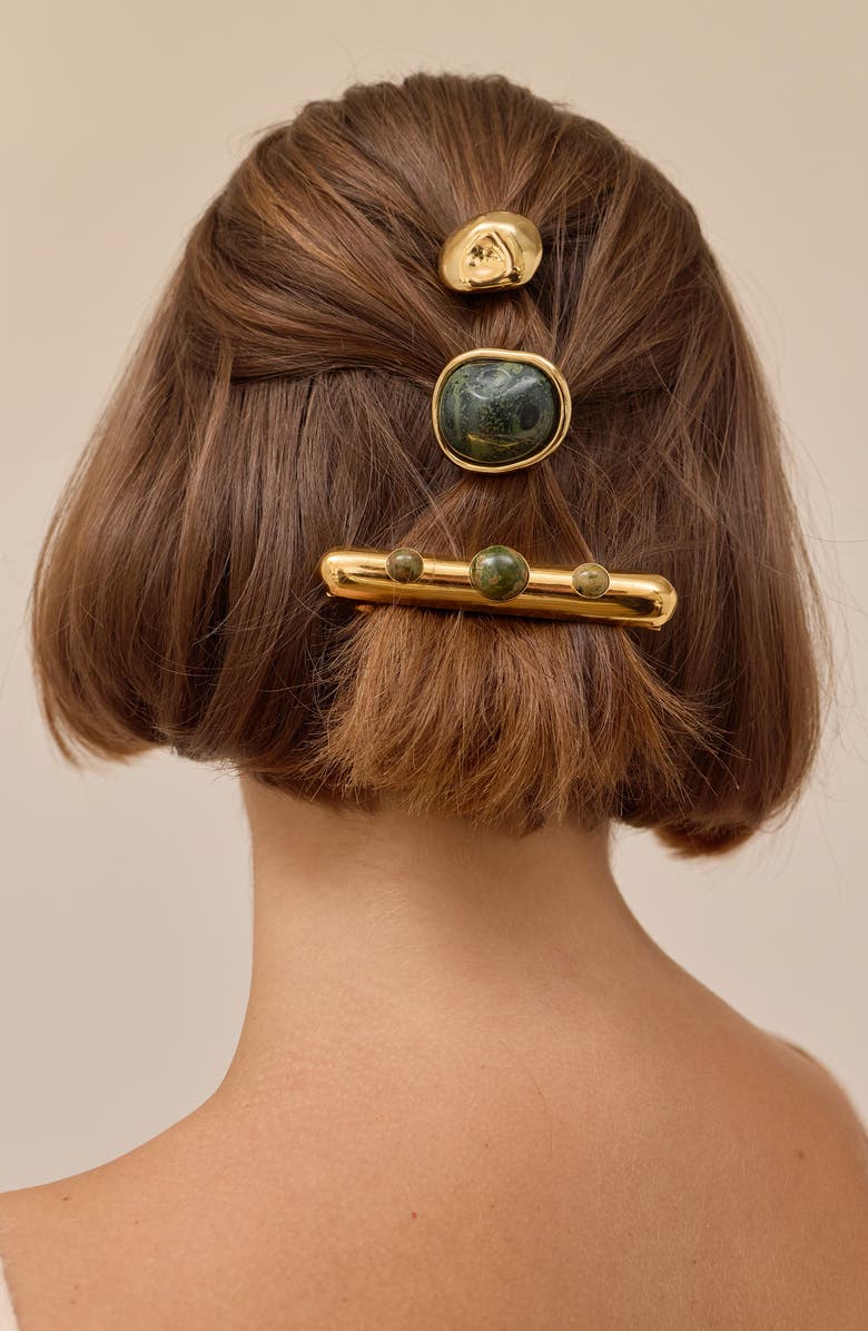 LELET NY Noah Bar Barrette, Alternate, color, Gold