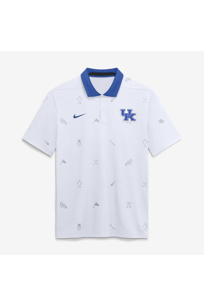 Men's Nike White Kentucky Wildcats Vapor Pattern Dri-FIT Polo, Main, color, White