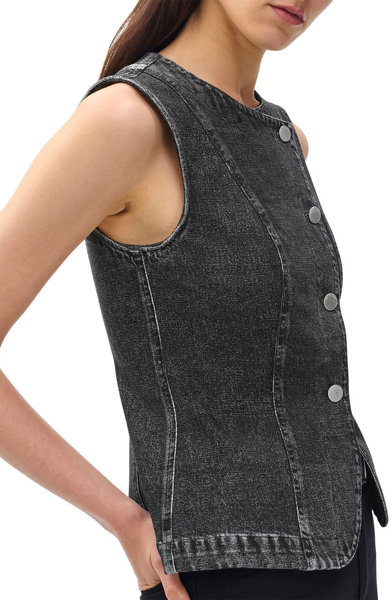 rag & bone Miramar Olivia Ponte Vest, Alternate, color, Washed Black