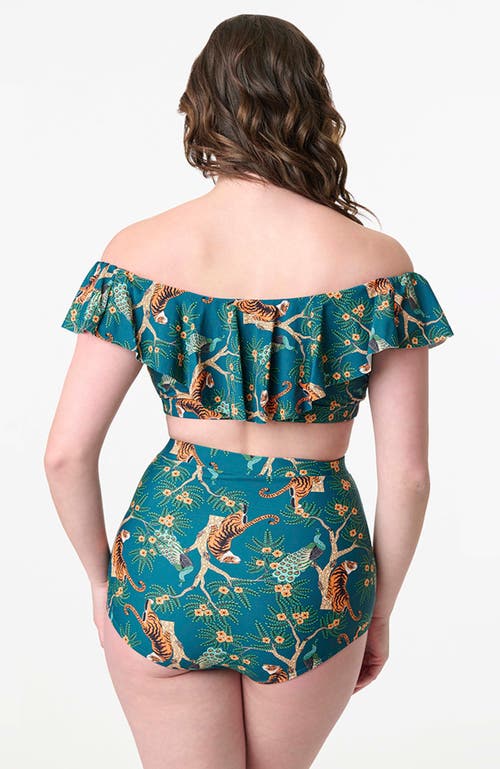 UNIQUE VINTAGE UNIQUE VINTAGE RUFFLED RAMONA SWIM TOP 
