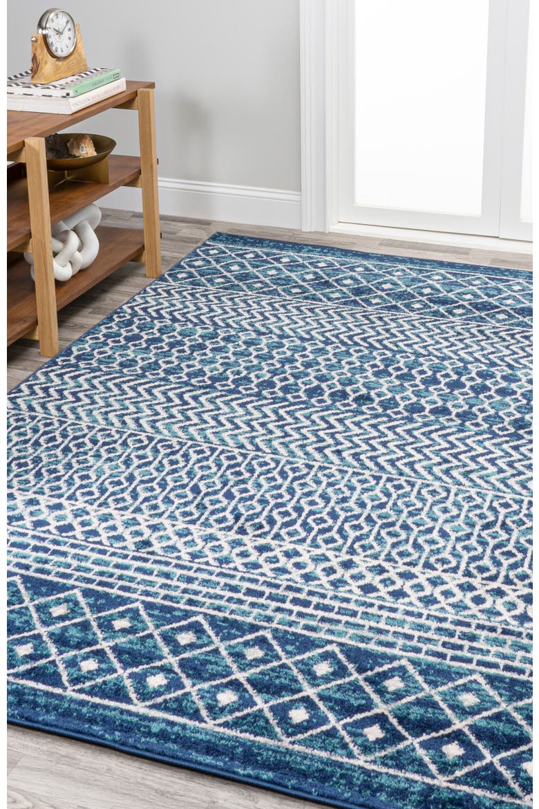Arta Moroccan Vintage Geometric Area Rug, Alternate, color, Navy/Cream