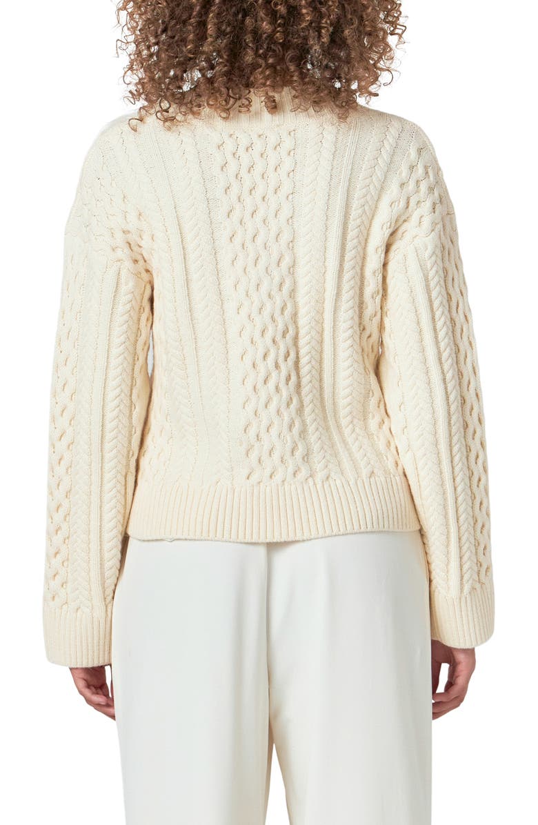 Endless Rose Cable Stitch Sweater, Alternate, color, Ivory