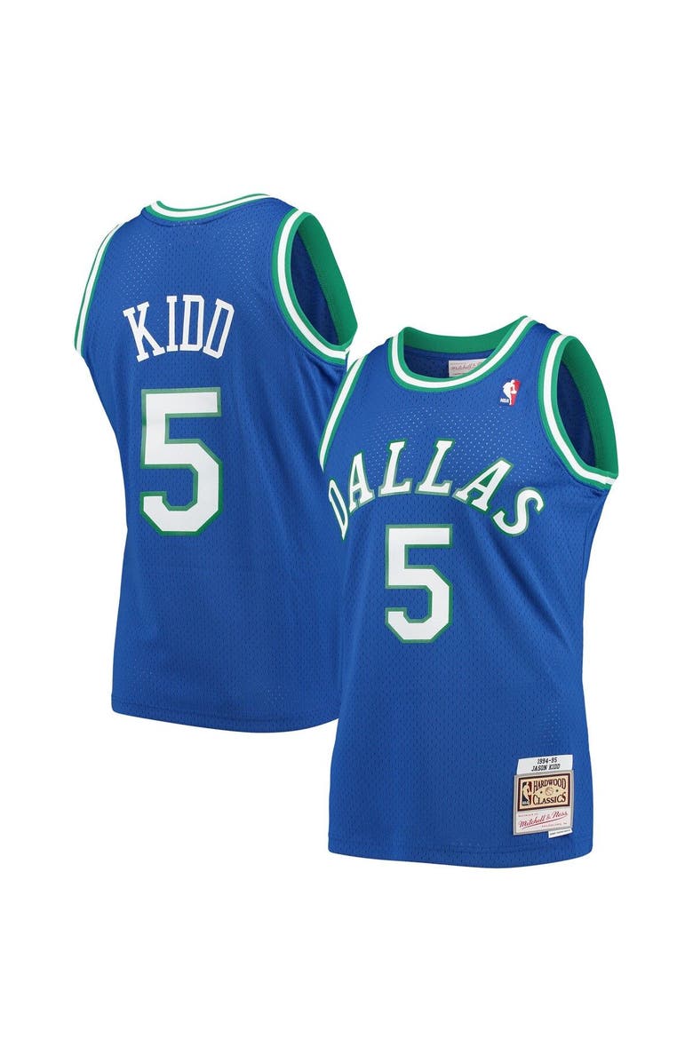 Mitchell & Ness Men's Mitchell & Ness Jason Kidd Blue Dallas Mavericks Hardwood Classics Swingman Jersey, Main, color,