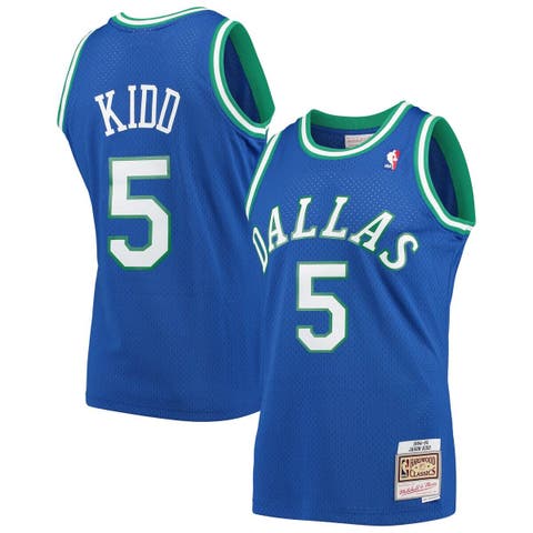 Men's Mitchell & Ness Jason Kidd Blue Dallas Mavericks Hardwood Classics Swingman Jersey