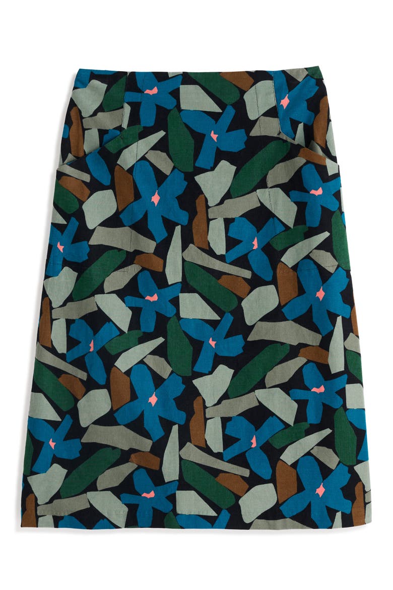 Forest View Organic Cotton Corduroy A-Line Skirt, Alternate, color, ZENNOR FLOWER ONYX
