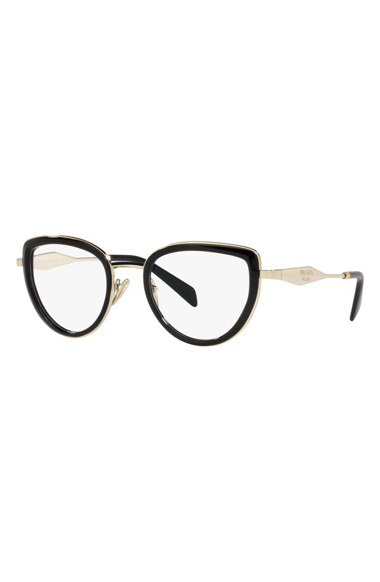 Prada 49mm Small Pillow Optical Glasses, Alternate, color, 