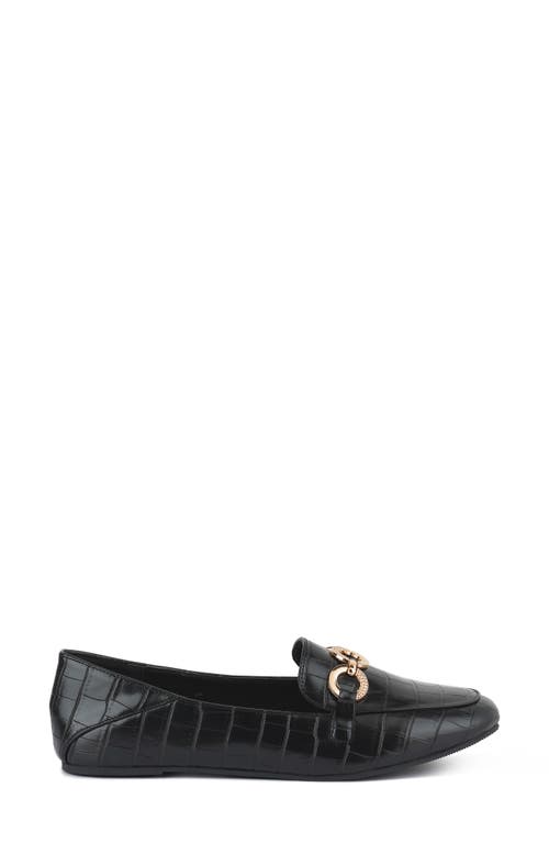 London Rag Wibelle Croc Embossed Loafer In Black