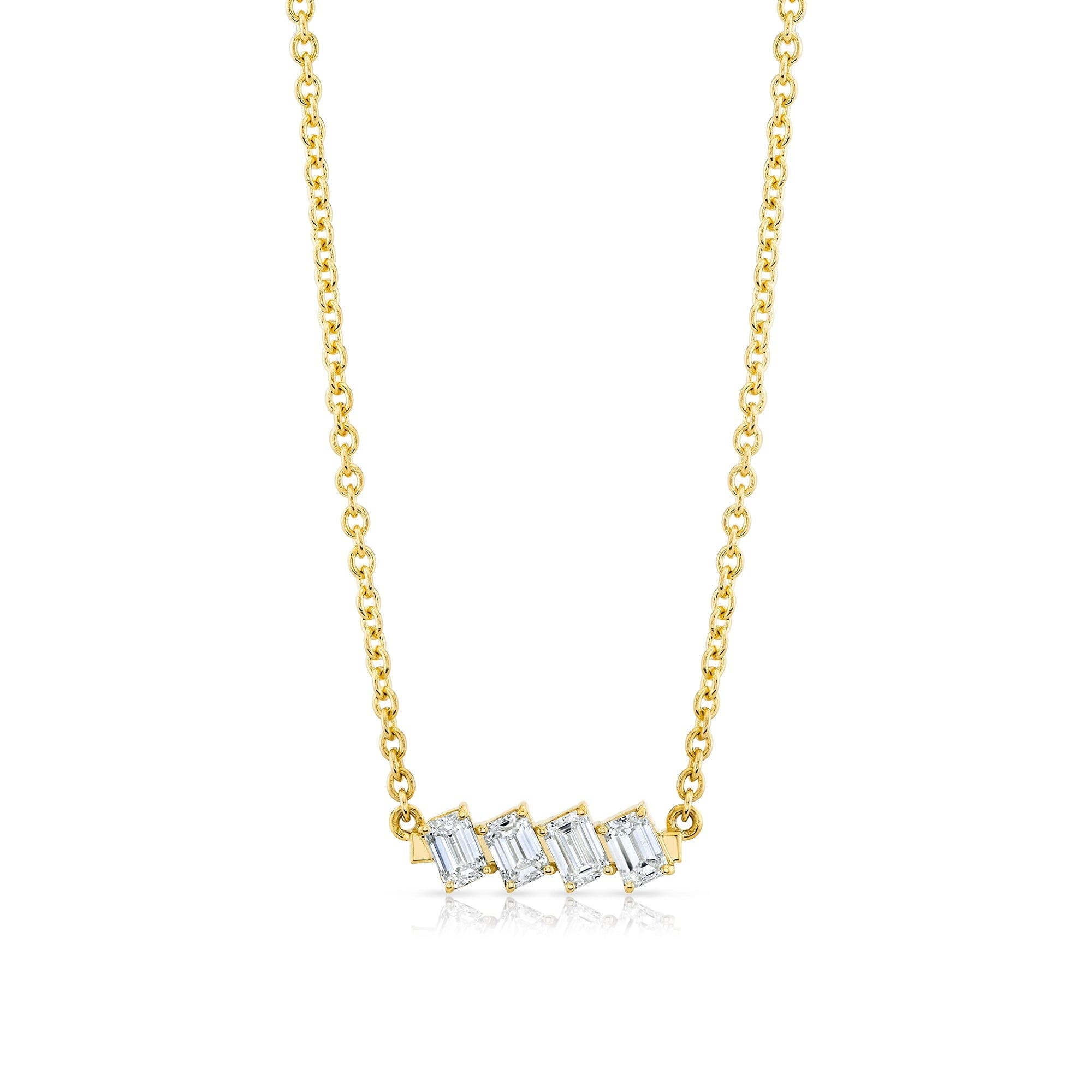 Michael M Mini Montage Emerald Cut Diamond Bar Necklace (Women) | Nordstrom