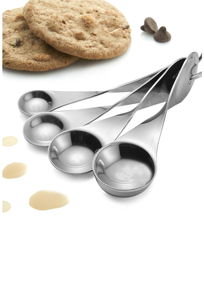 'Twist' Measuring Spoons, Alternate, color, SILVER