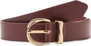 MANGO Oval Buckle Faux Leather Belt
