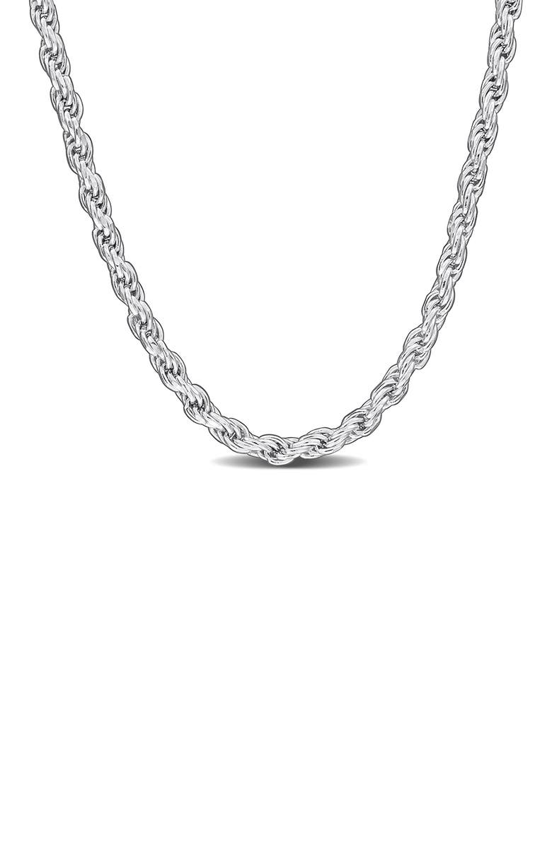 DELMAR Sterling Silver Diamond-Cut Rope Chain Necklace - 1.8mm, Main, color,