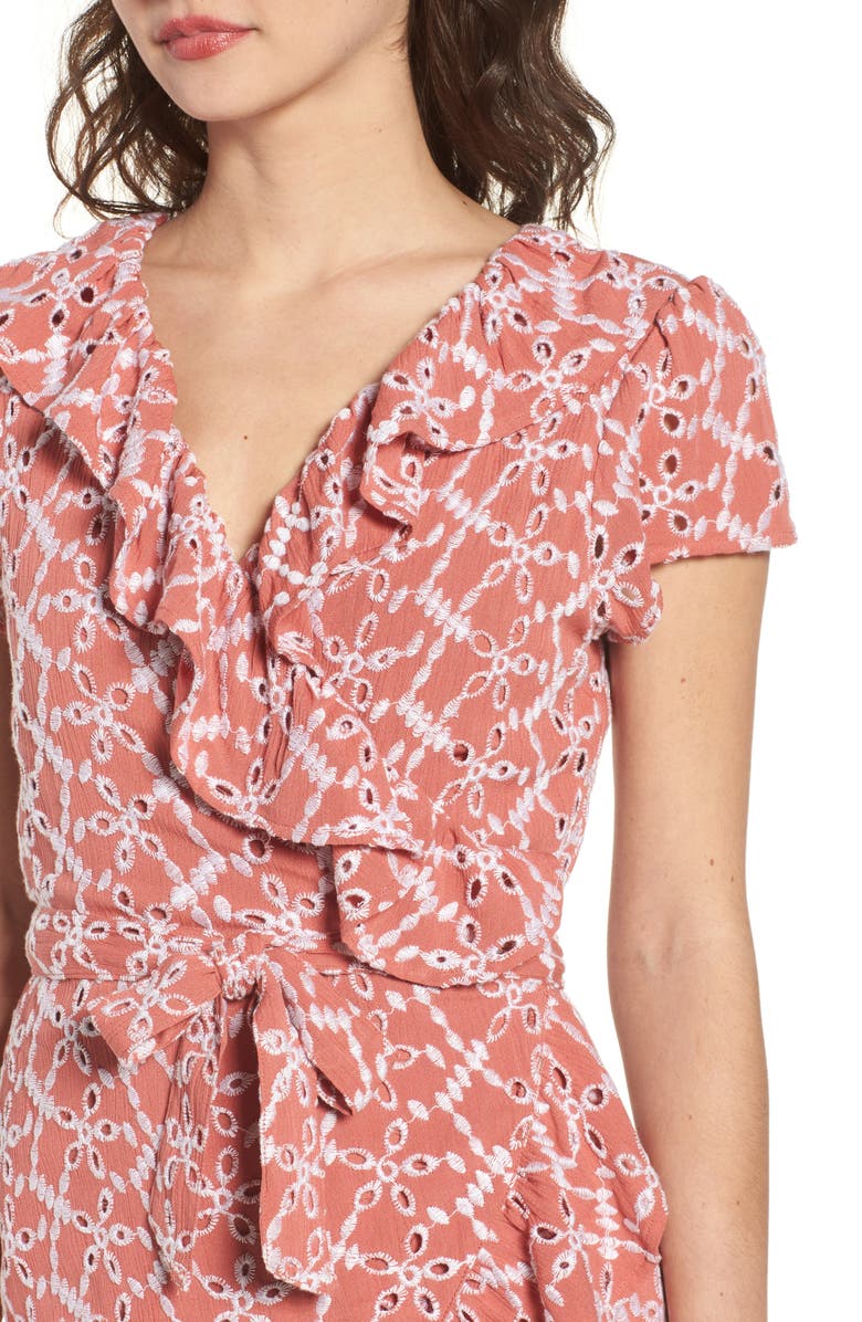 BP. Eyelet Wrap Minidress, Alternate, color,