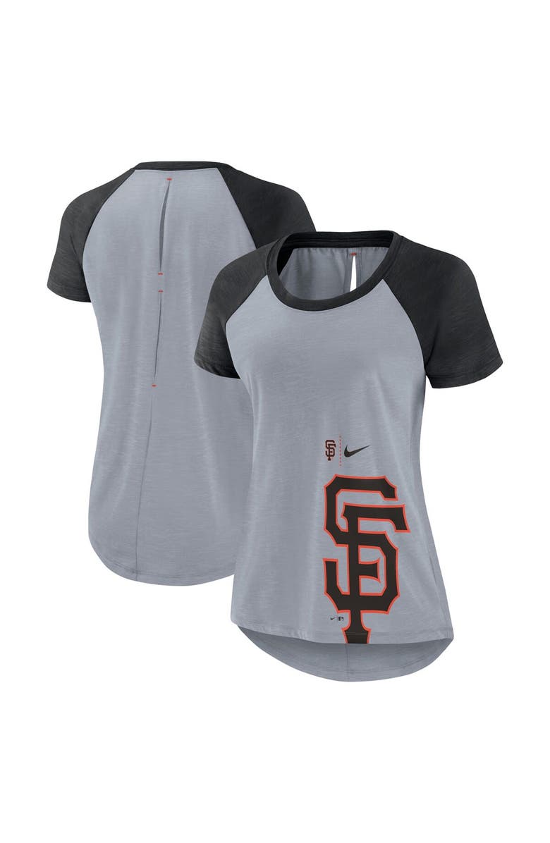 Nike Women's Nike Heather Gray San Francisco Giants Summer Breeze Raglan Fashion T-Shirt, Main, color, Heather Gray