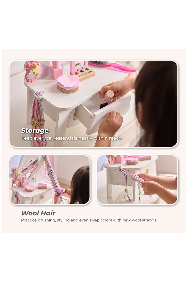 Dreamy Kid Unicorn Vanity Playset, Alternate, color, MULTI