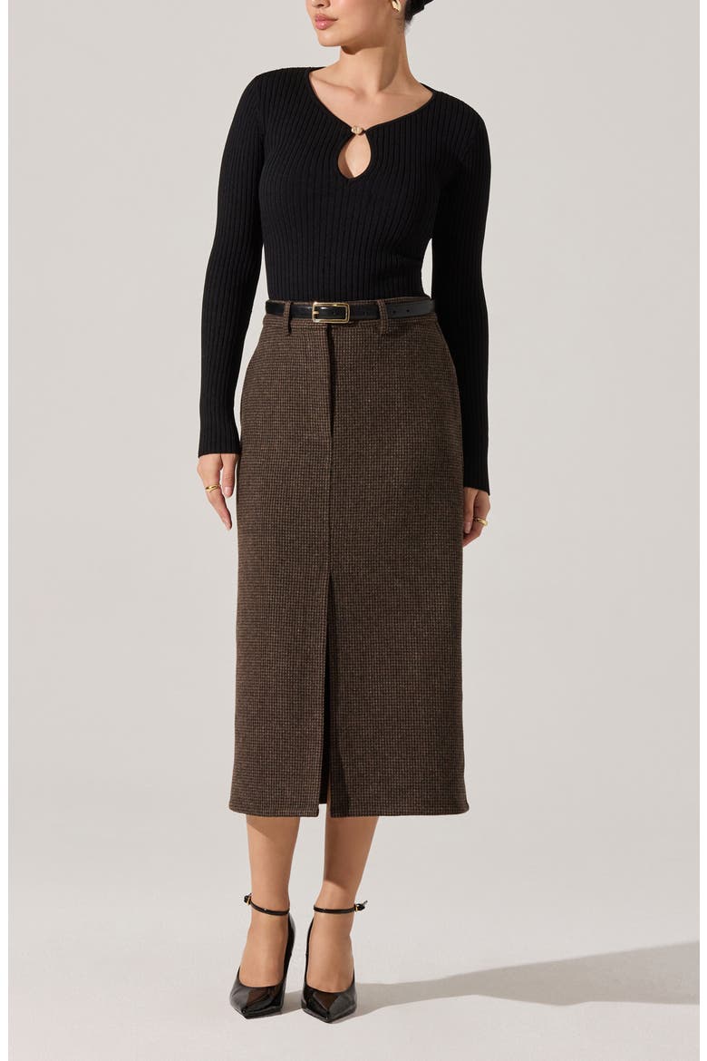 Lynly Ribbed Cutout Sweater, Alternate, color, BLACK
