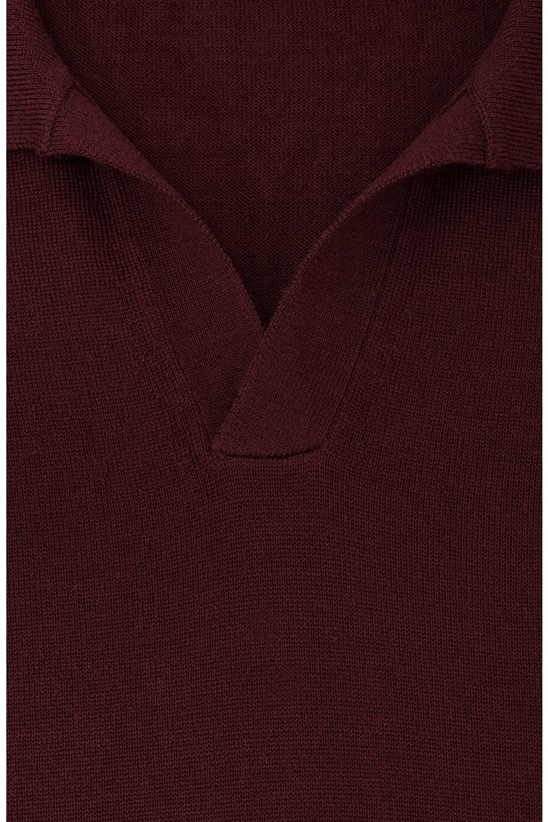 Duchie Short Sleeve Wool Polo Sweater, Alternate, color, PORT RED