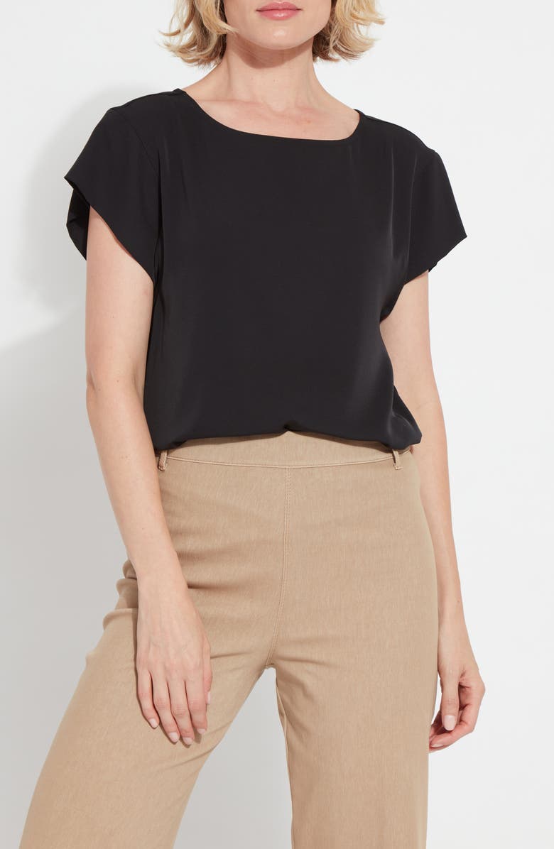 Lysse Melodie Boat Neck Woven Top, Alternate, color, Black