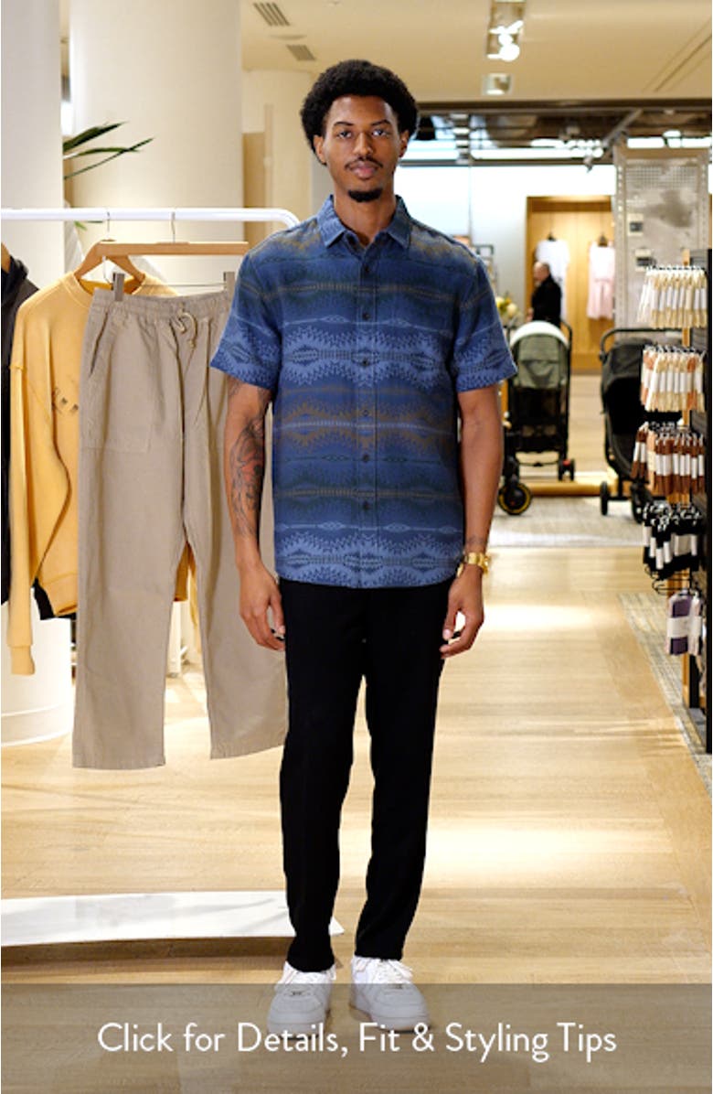 Gateway Print Short Sleeve Cotton Button-Up Shirt, sales video thumbnail