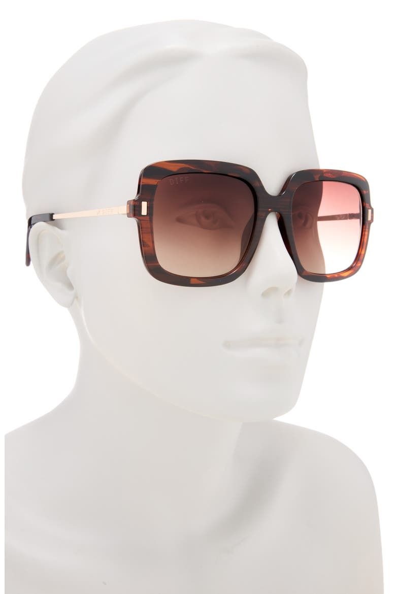 54mm Square Sunglasses, Alternate, color, MAHOGANY TORTOISE