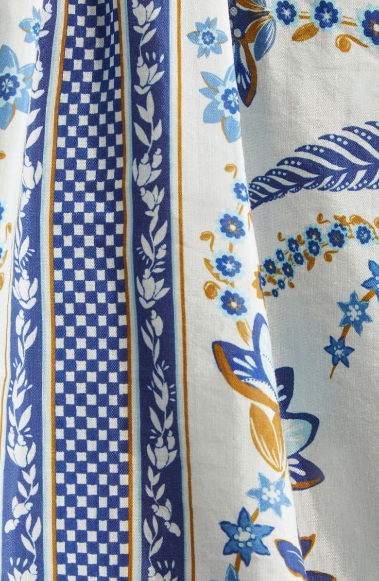 FARM Rio Ana Tapestry Cotton Blend Ruffle Top, Alternate, color, 