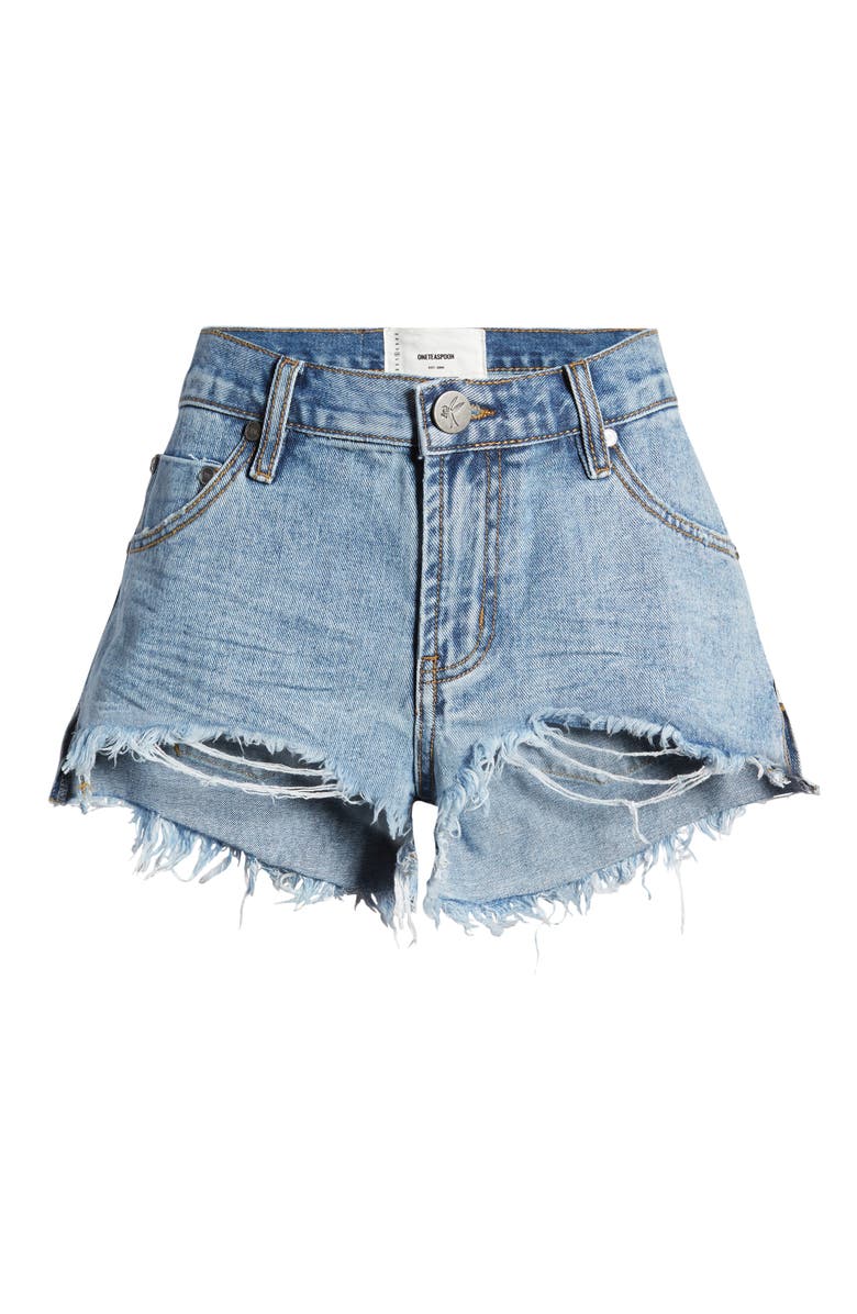 One Teaspoon Women's Marlons Nonstretch Raw Hem Cutoff Denim Shorts, Alternate, color, 