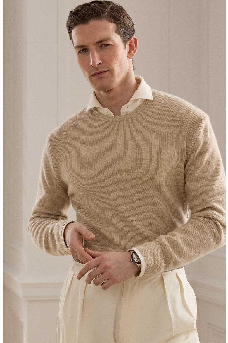 Fine Gauge Cashmere Sweater, Alternate, color, CHAMPAGNE