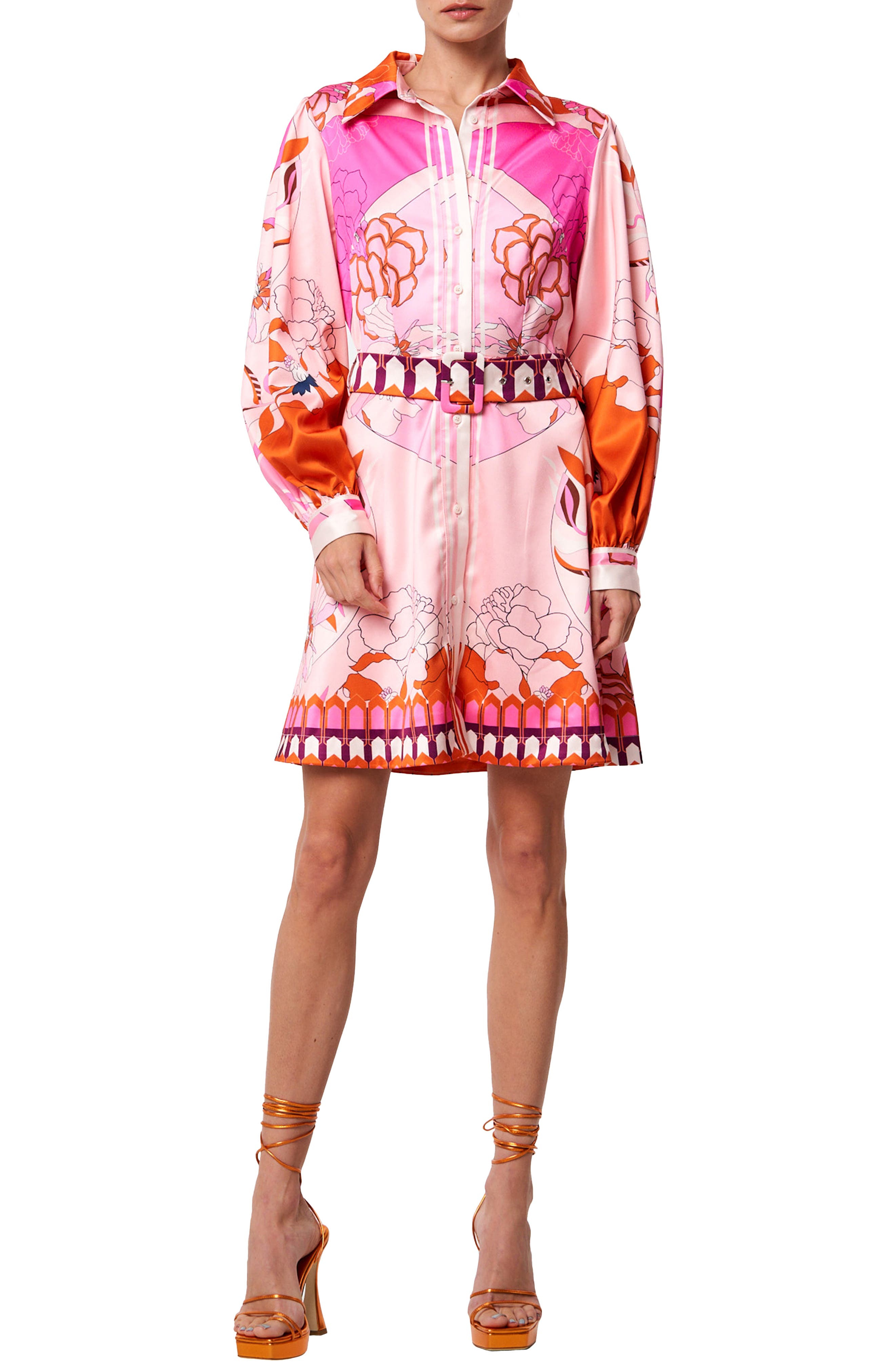 CIEBON Billy Floral Print Long Sleeve Dress