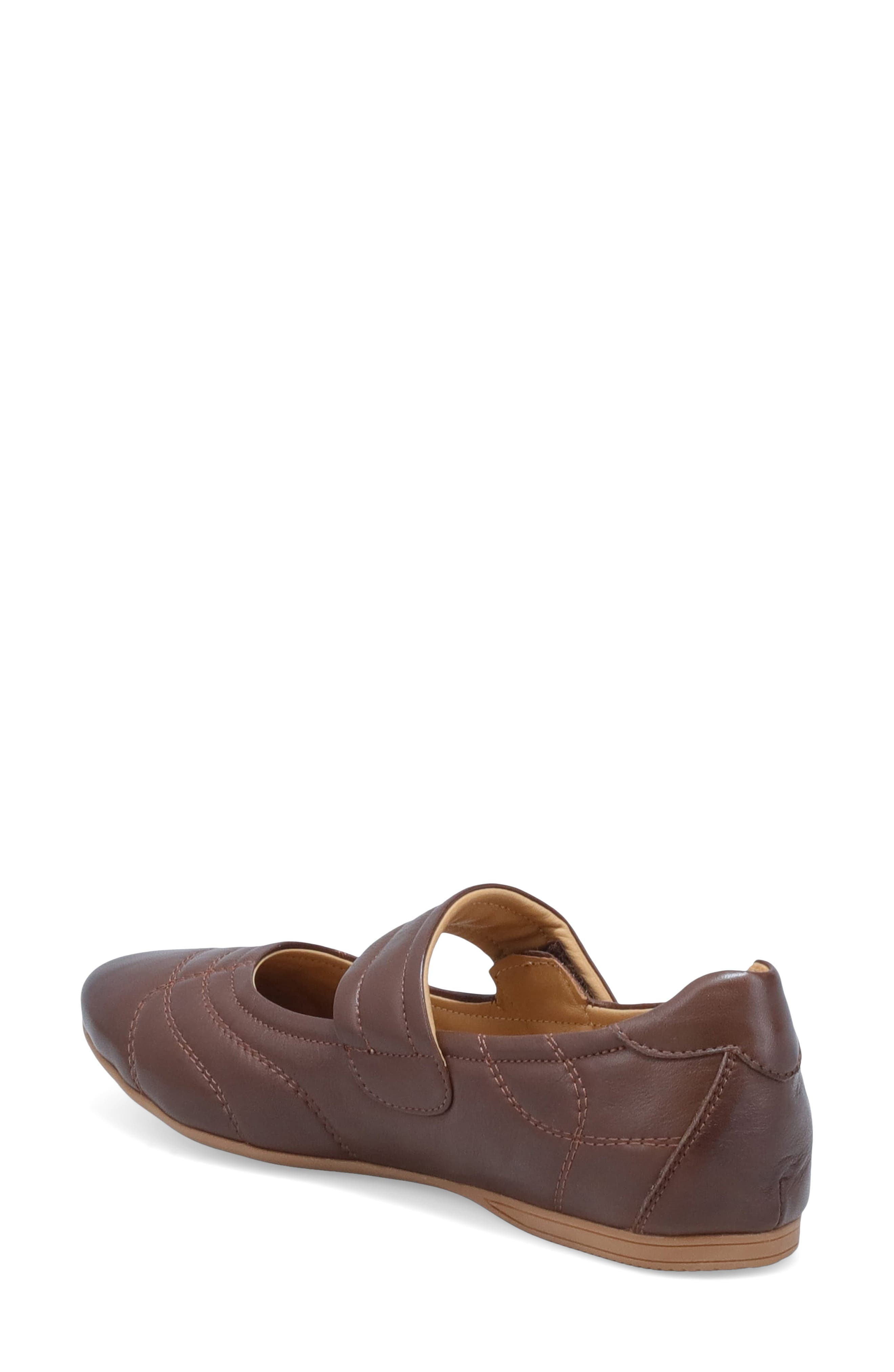 Karin Leather Mary Jane Flat, Alternate, color, BROWN