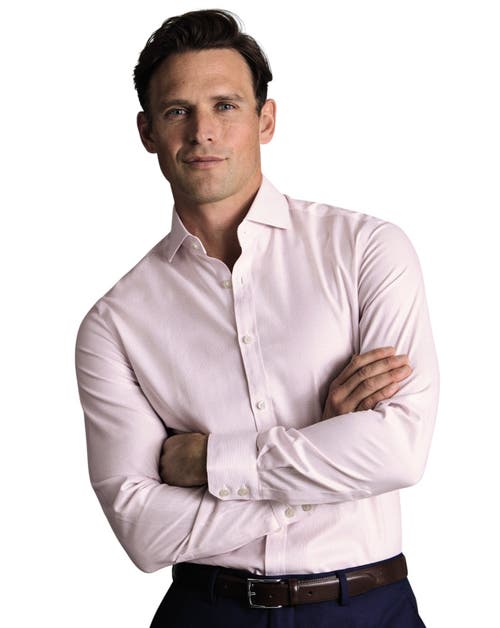Charles Tyrwhitt Non-iron Twill Stripe Shirt In Animal Print