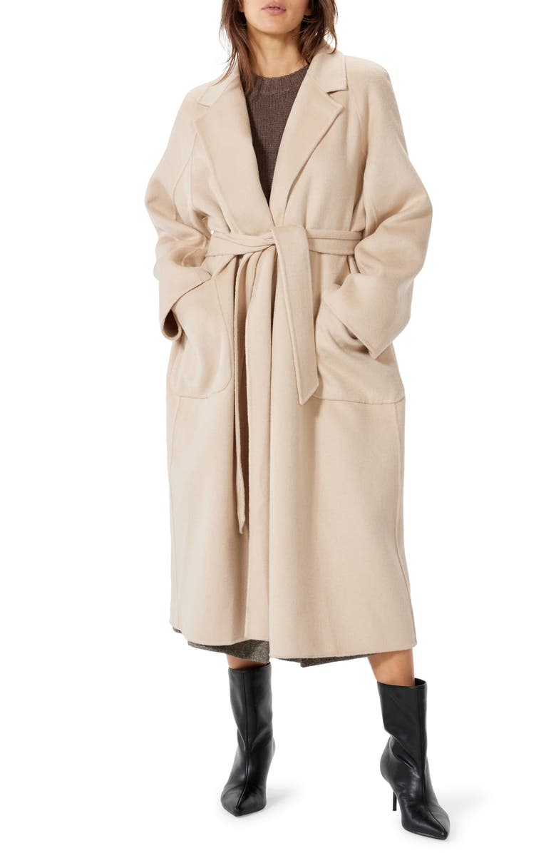 Sophie Rue Cardine Longline Wool Wrap Coat, Main, color,