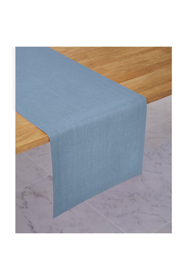 Linen Table Runner - Diana, Main, color, Dusty Chambray Blue