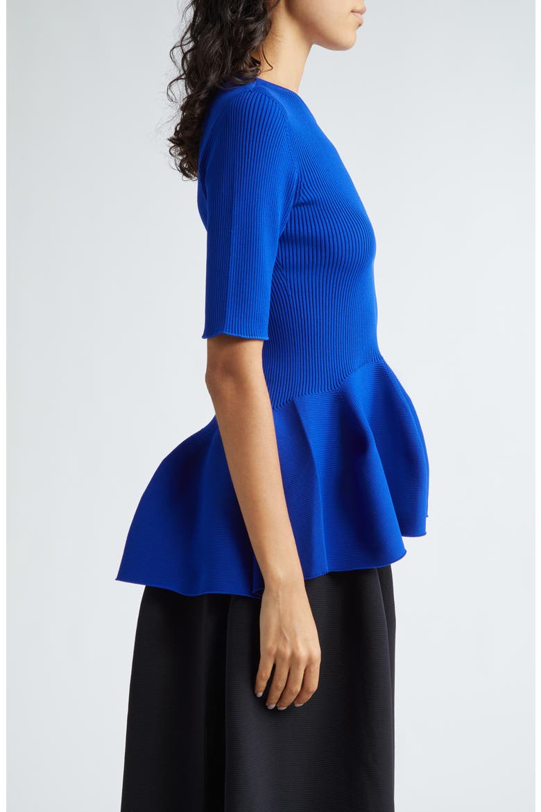 Pottery Rib Peplum Top, Alternate, color, BLUE