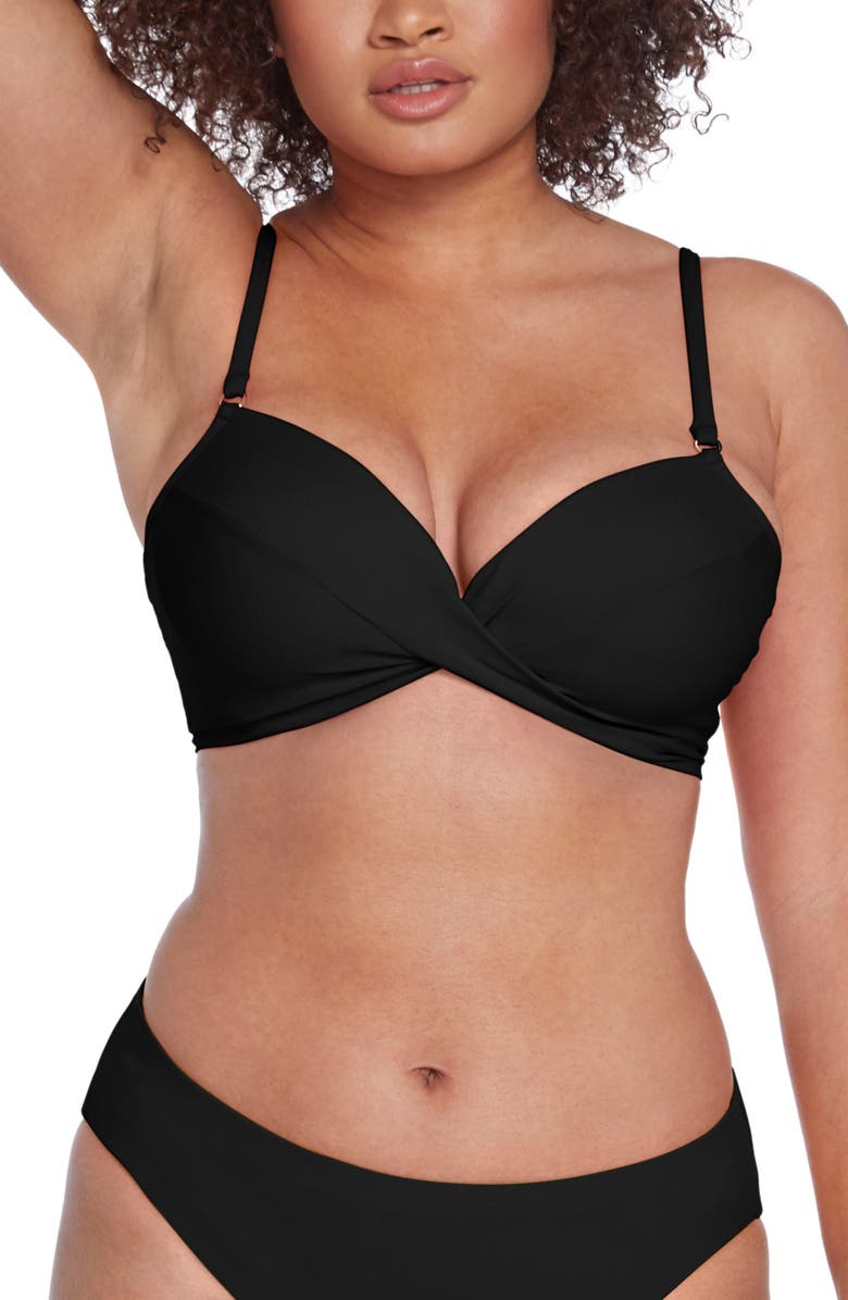Robin Piccone Ava Twist D-Cup Bikini Top, Main, color, 