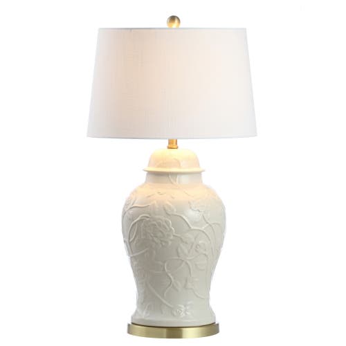 Jonathan Y Naiyou 29.5" Ceramic Classic Traditional Led Lamp Table Lamp, Cream In Cream