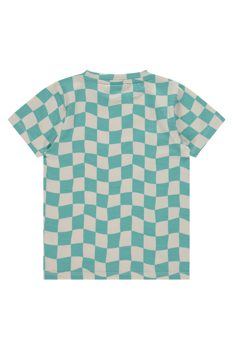 Wavy Check Short Sleeve T-Shirt, Alternate, color, Turquoise
