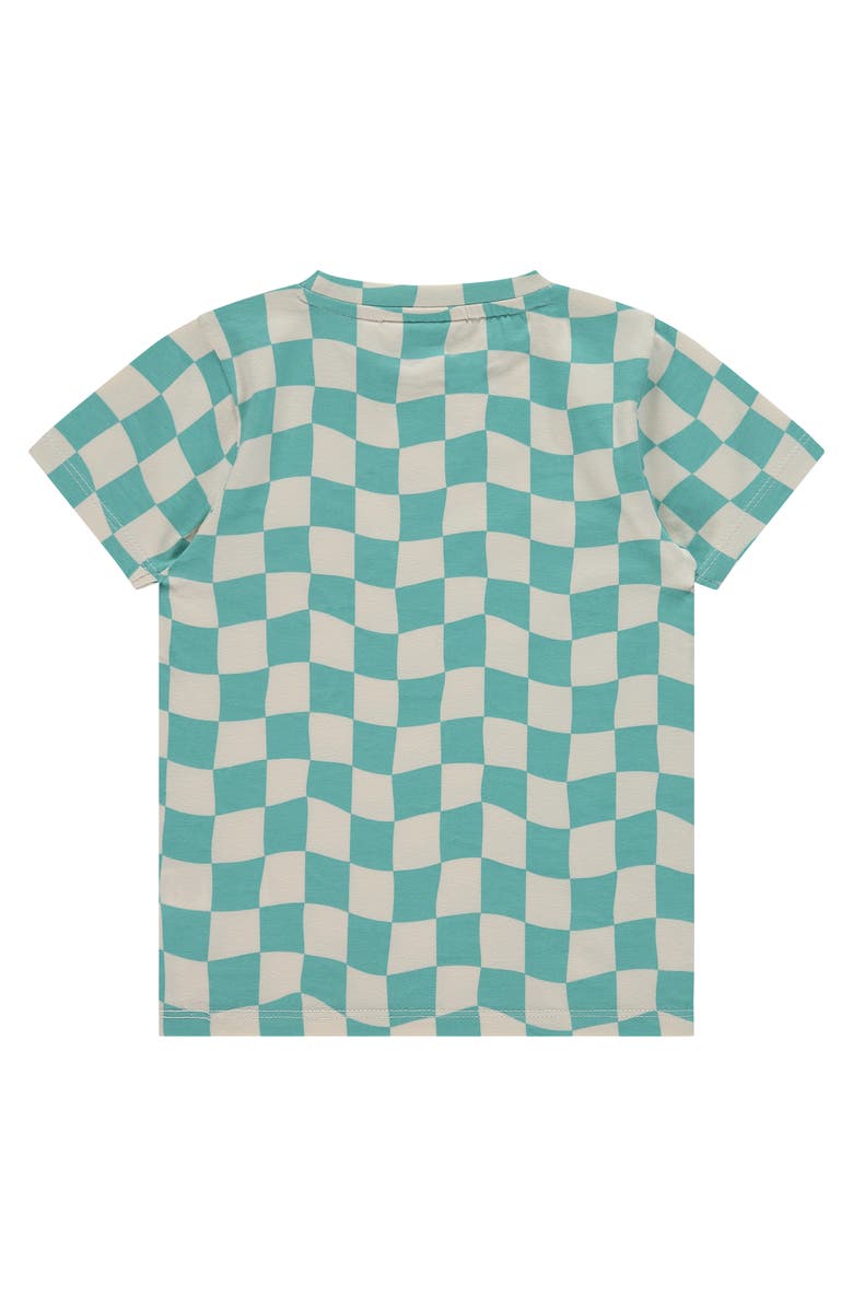 Stains and Stories by Babyface Wavy Check Short Sleeve T-Shirt, Alternate, color, Turquoise