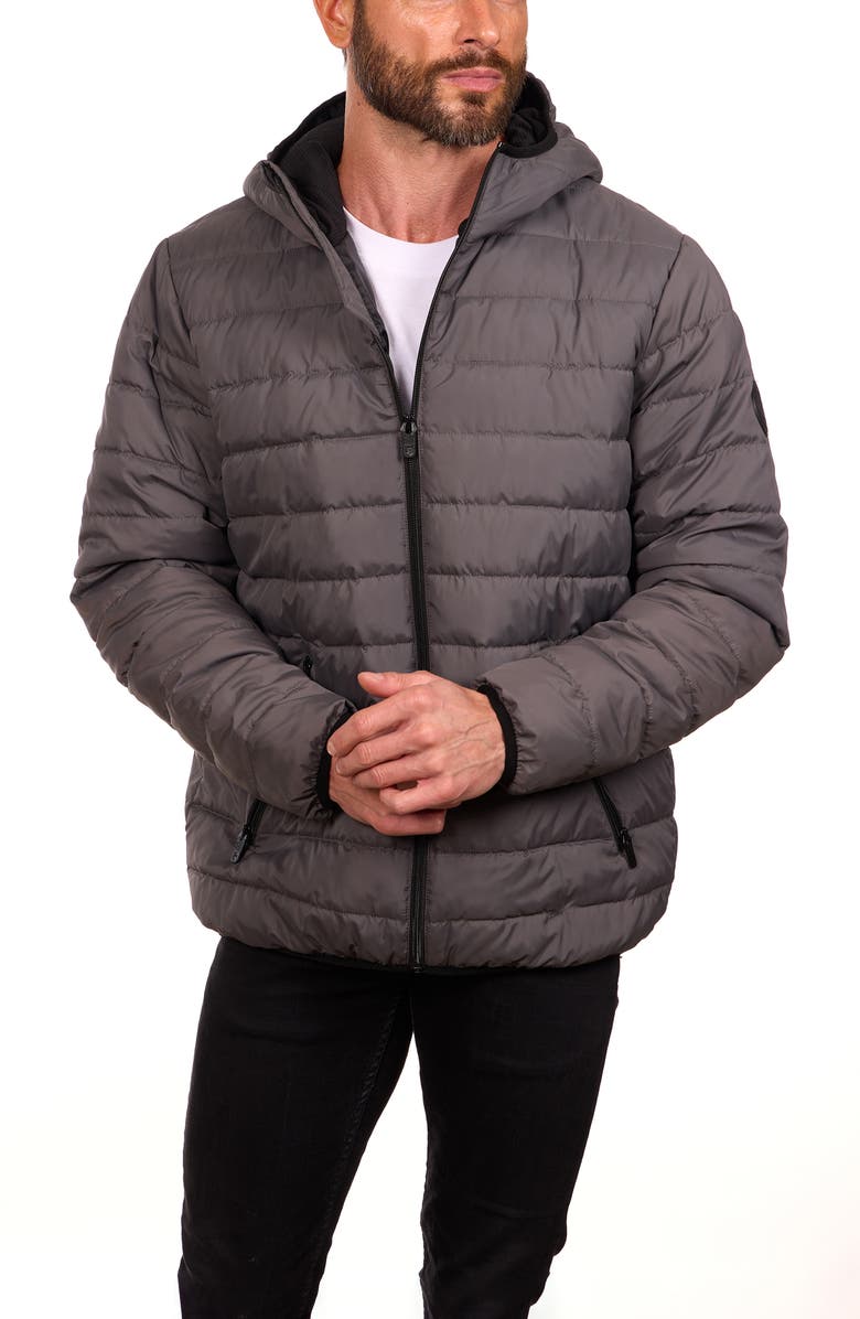 Perry Ellis Packable Puffer Jacket, Alternate, color, Magnet