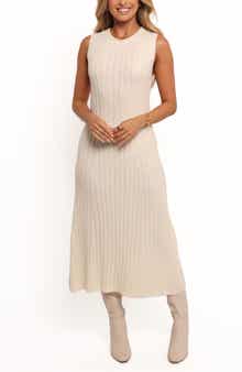 Petal & Pup Kellie Sleeveless Rib Midi Sweater Dress