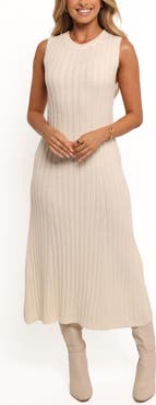 Petal & Pup Kellie Sleeveless Rib Midi Sweater Dress