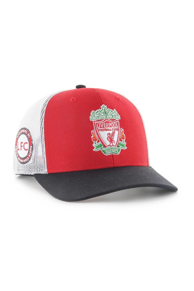 '47 Men's '47 Red/Charcoal Liverpool Side Note Trucker Snapback Hat ...
