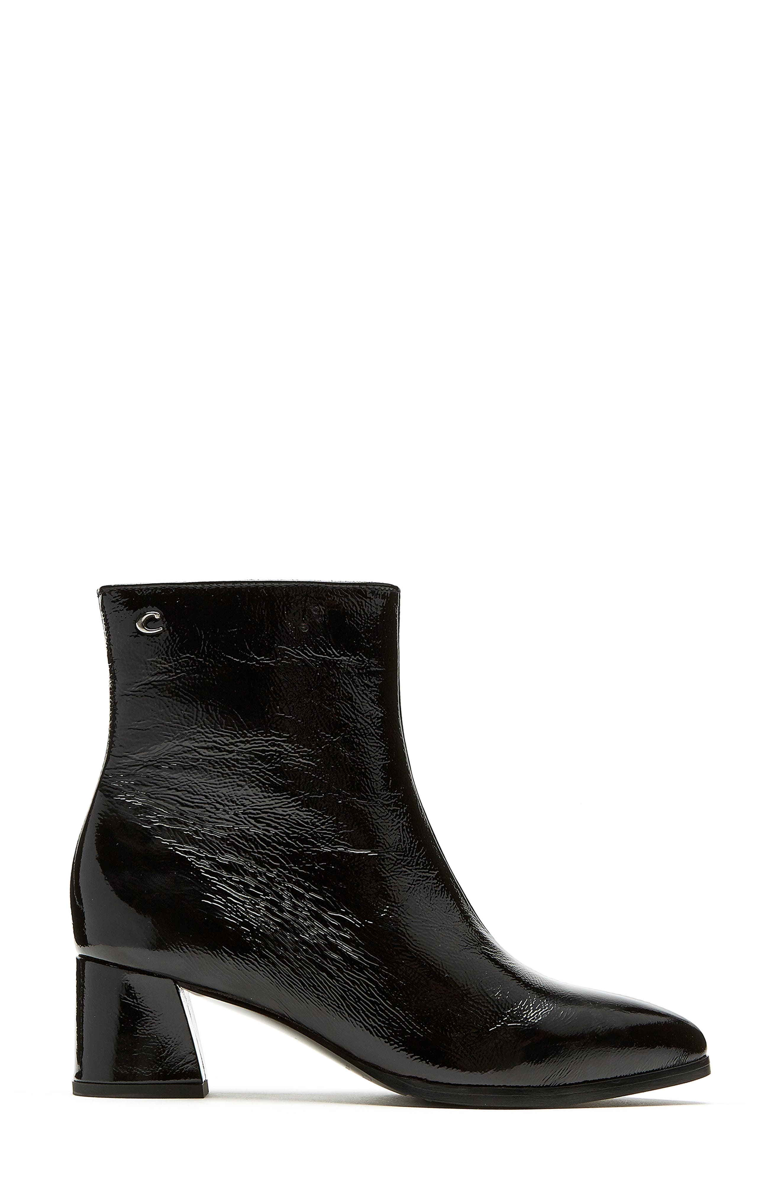 La Canadienne Ann Pointed Toe Bootie, Alternate, color, Black Crinkle Patent