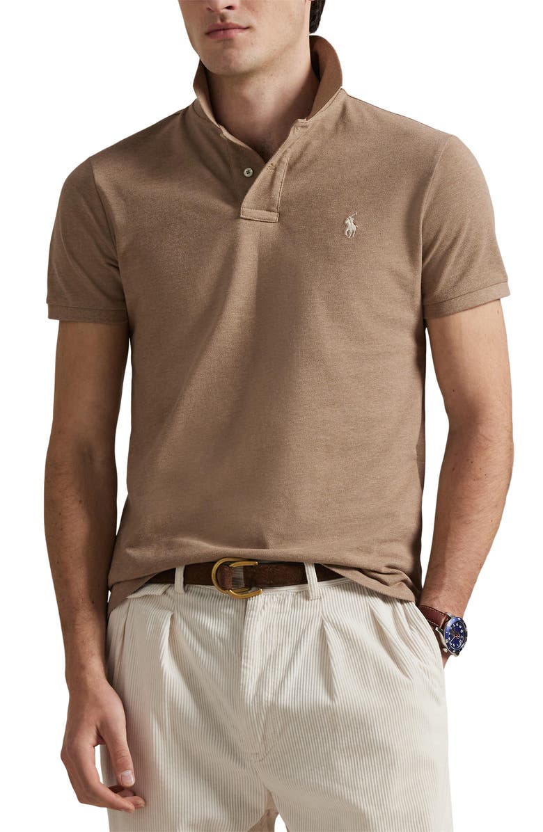 Polo Ralph Lauren Solid Cotton Polo Shirt, Main, color, Grey Cloud Heather