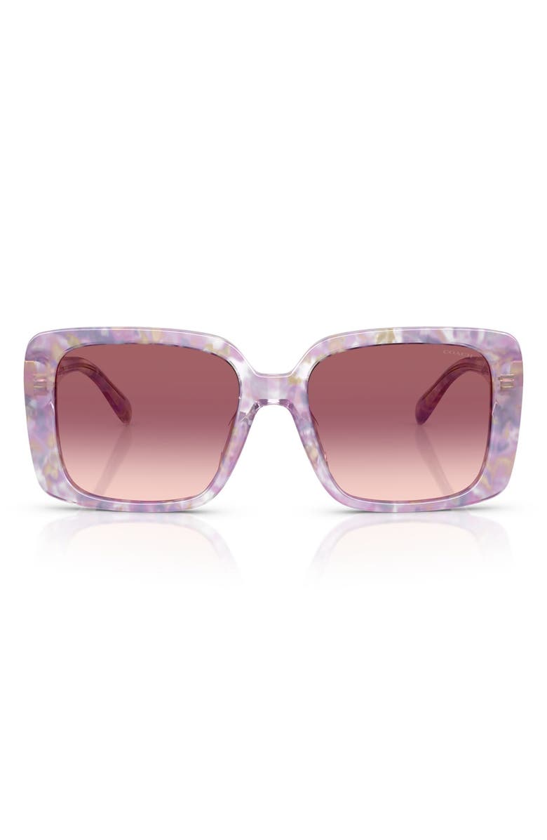COACH 54mm Square Gradient Sunglasses, Main, color, Purple
