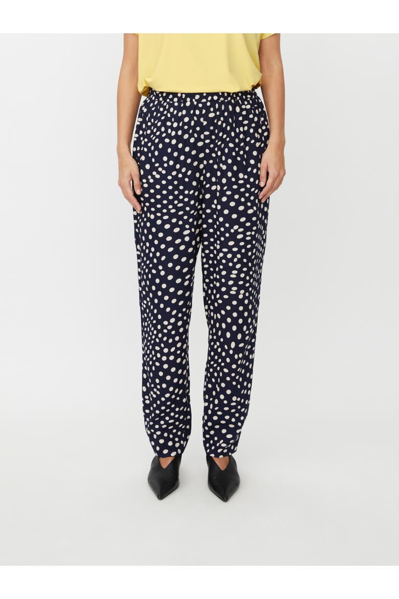 MaPless Polka Dot Tapered Pants, Main, color, Navy Blazer