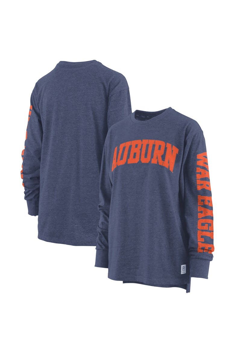 Women's Pressbox Navy Auburn Tigers Plus Size Two-Hit Canyon Long Sleeve T-Shirt, Main, color, Navy