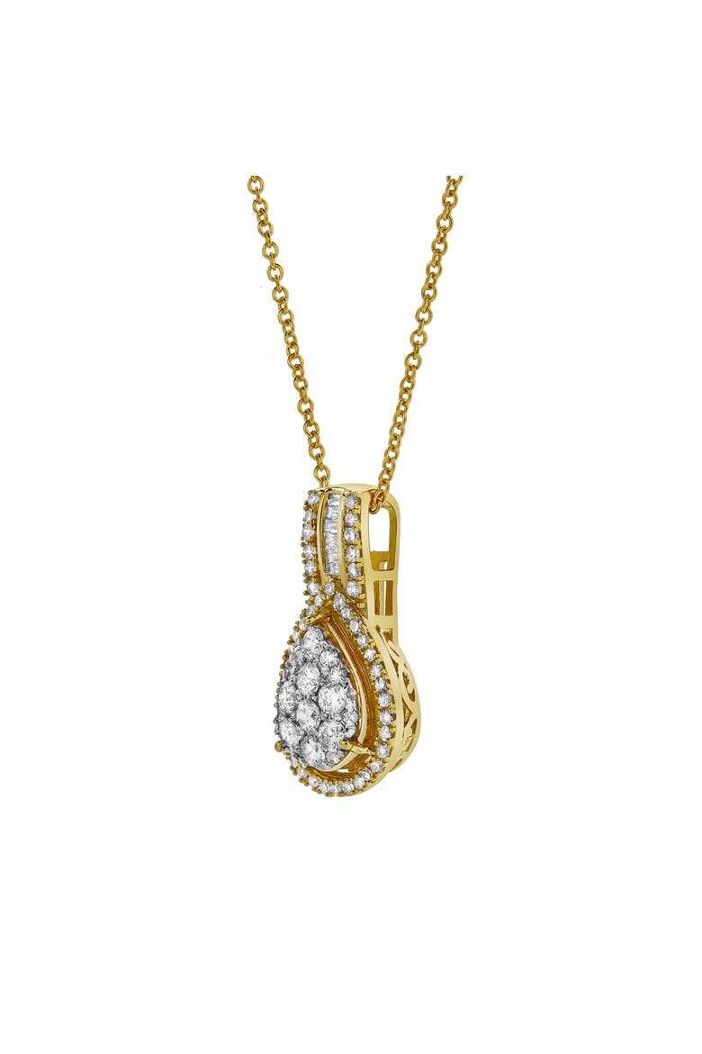 Aurora Pear Diamond Pendant in 10K Yellow Gold, Alternate, color, 10K Yellow Gold