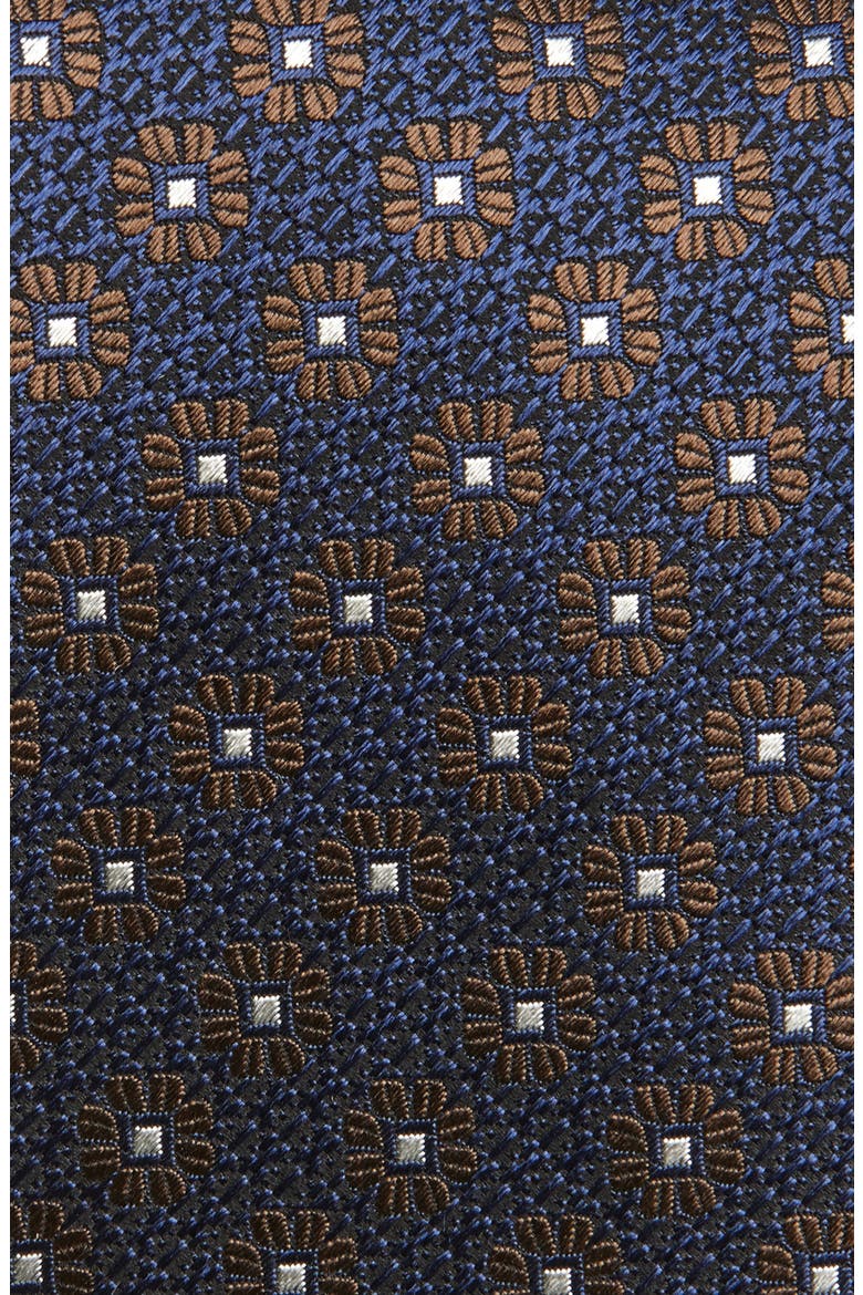 Floral Silk Jacquard Tie, Alternate, color, DARK BLUE