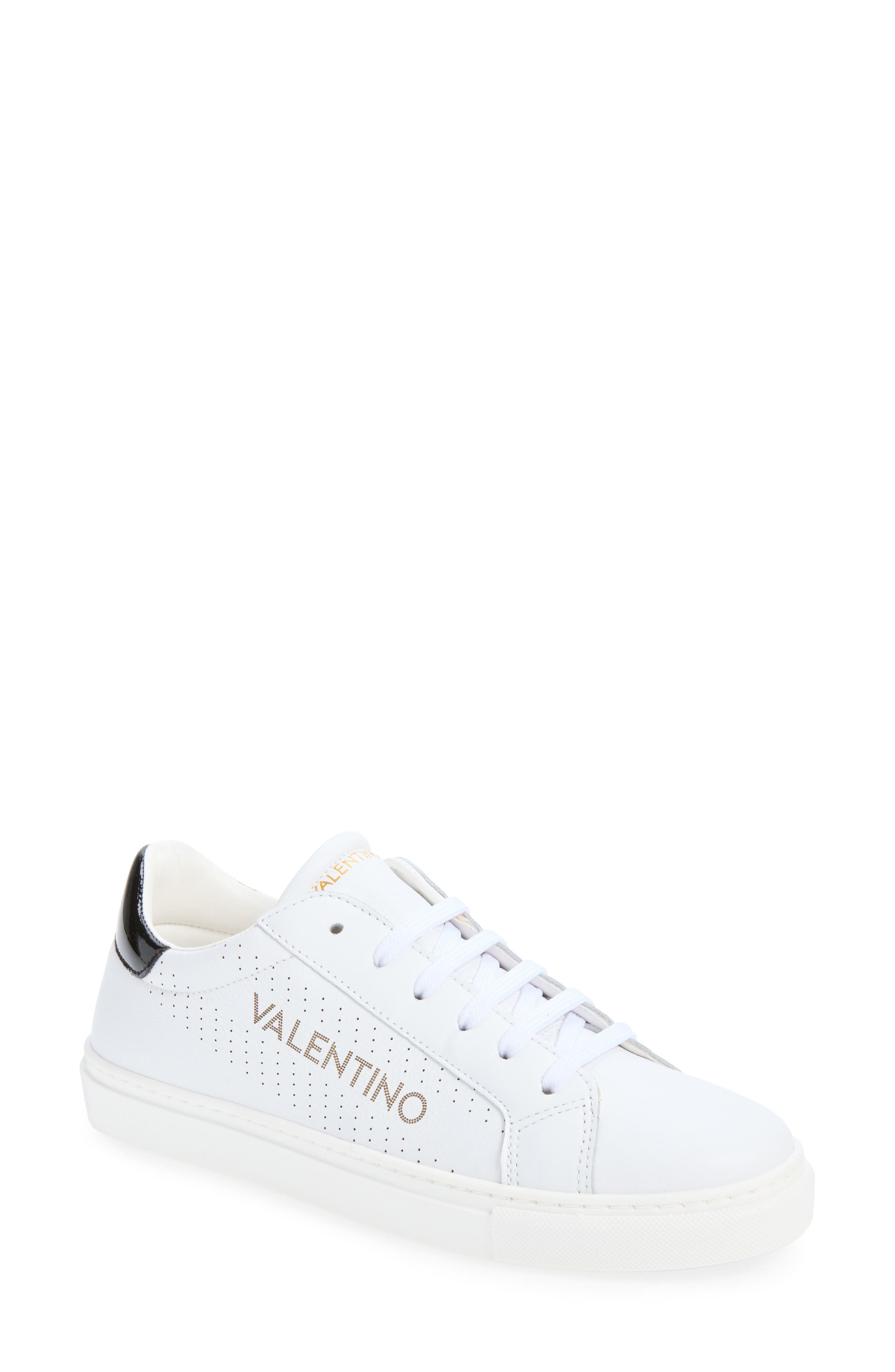 Kara Leather Sneaker, Main, color, WHITE/ BLACK