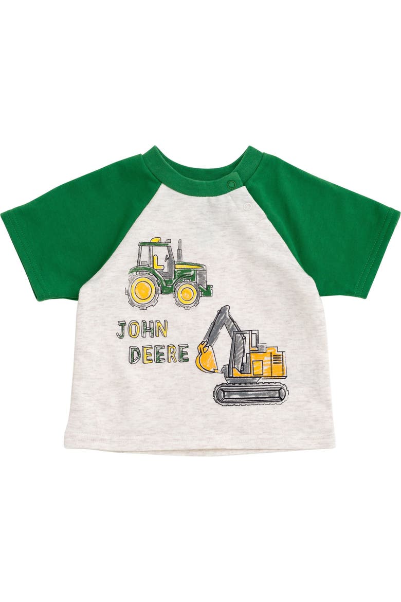 T-Shirt and French Terry Shorts Set, Alternate, color, Oatmeal Heather Green